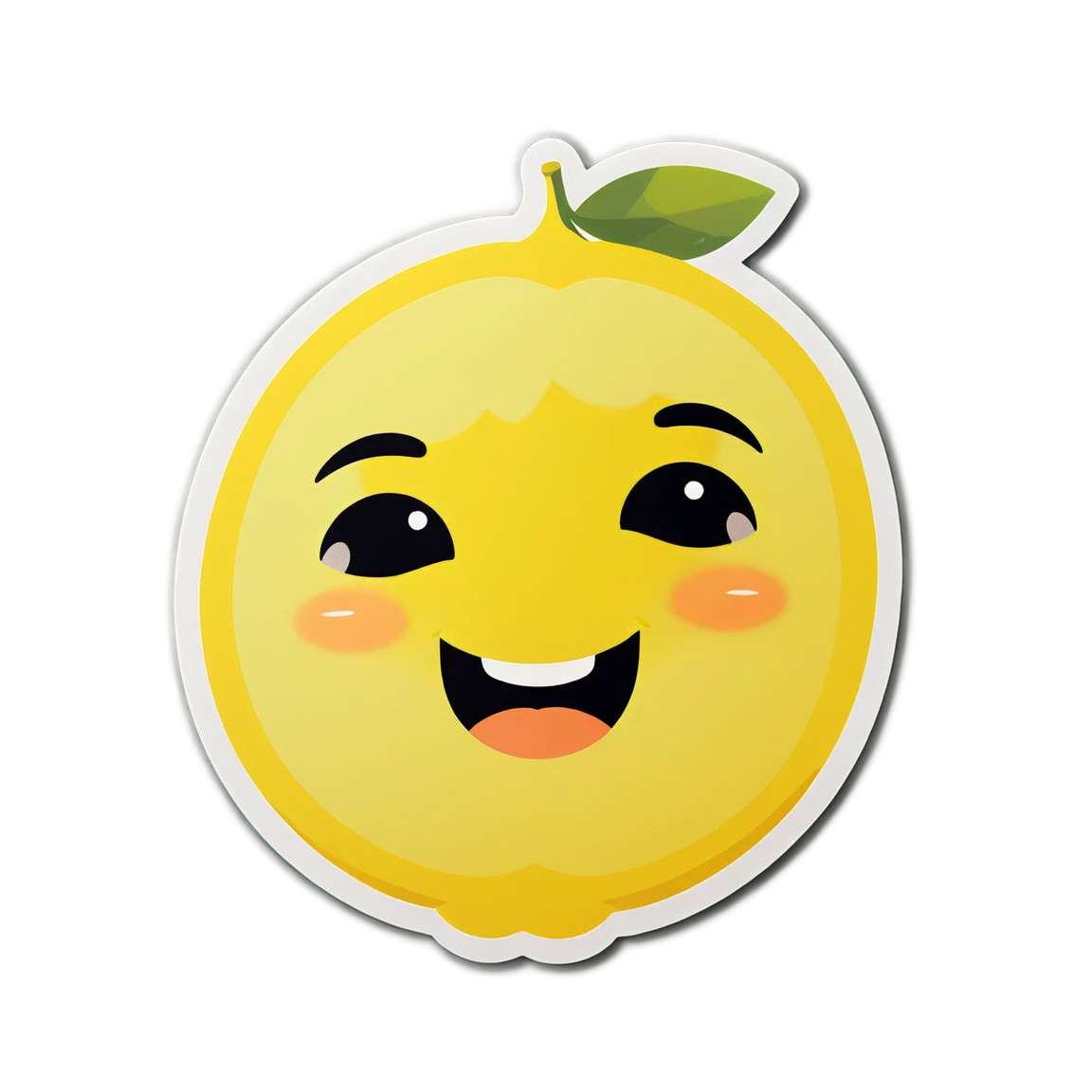 Cute lemon face, lemon sticker