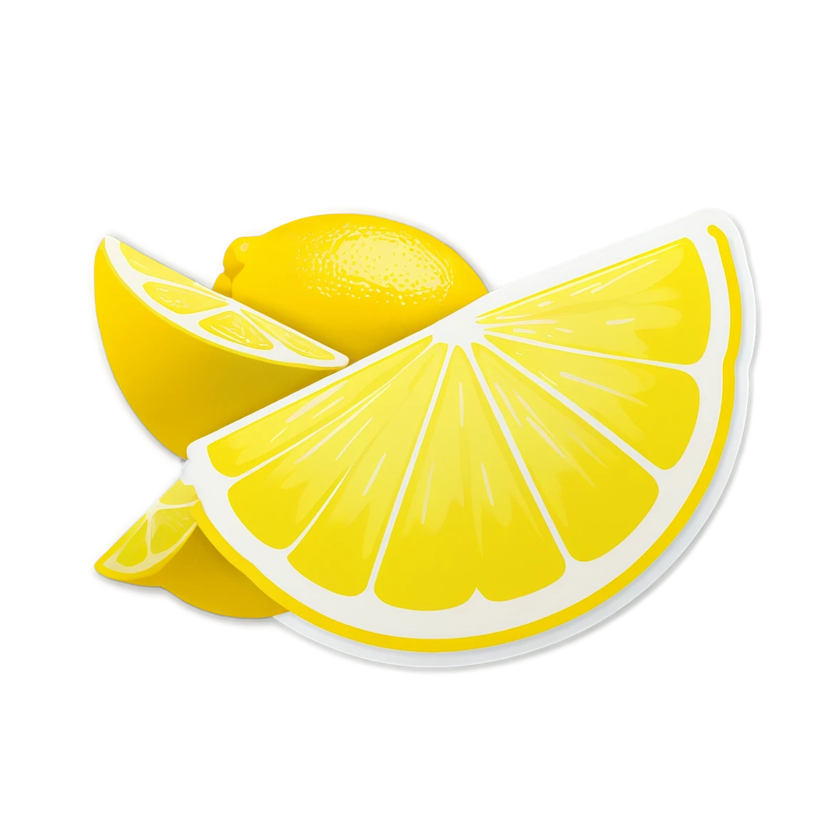 Lemon wedge, lemon sticker