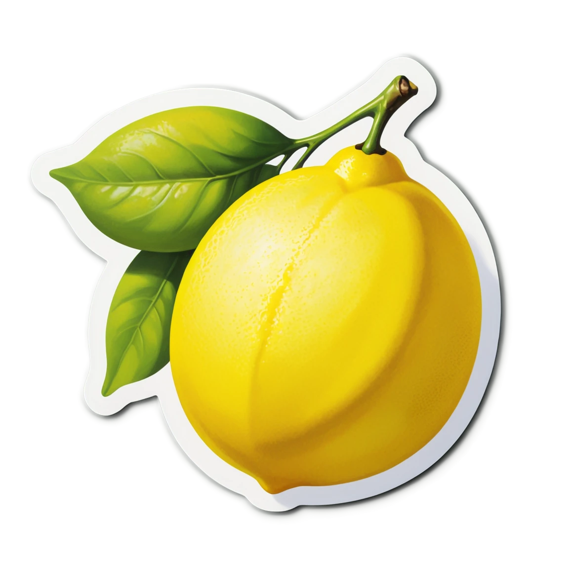 Realistic lemon, lemon sticker