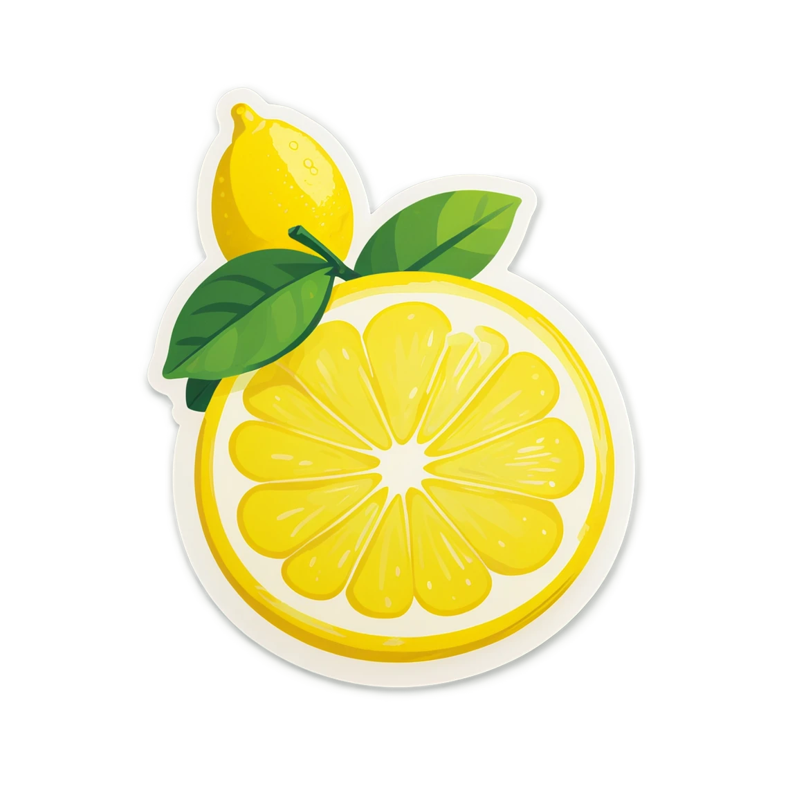 Lemon with vitamin C, lemon sticker