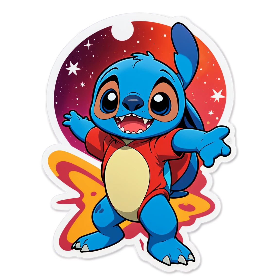 Lilo and Stitch sticker in space