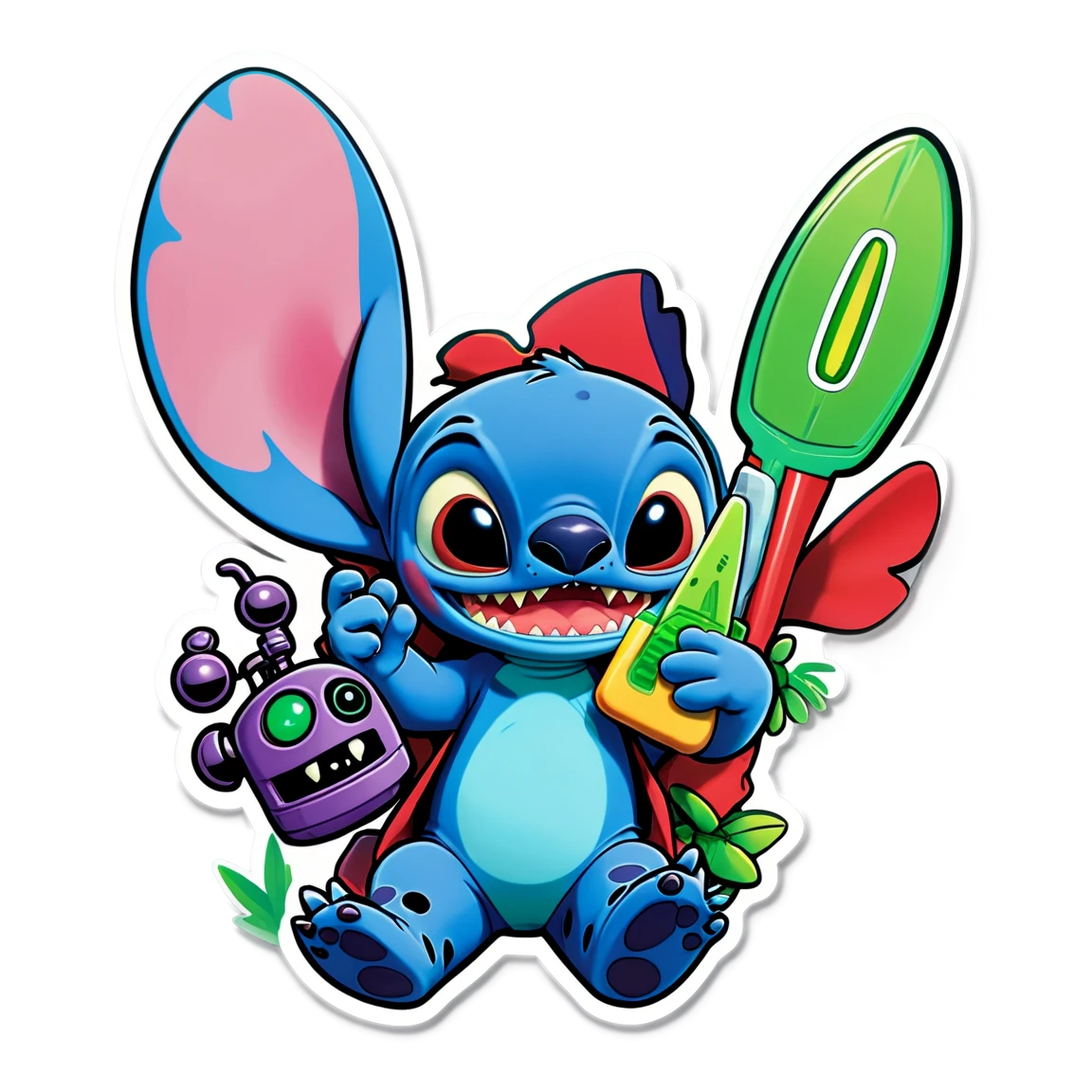 Lilo and Stitch sticker with alien gadgets