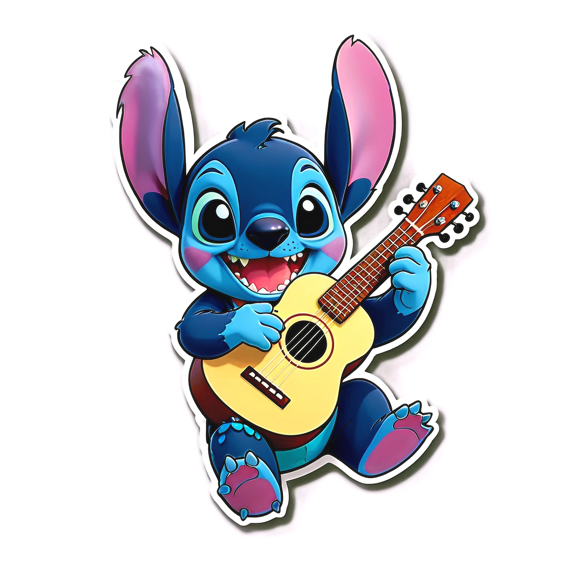 Lilo and Stitch sticker with ukulele