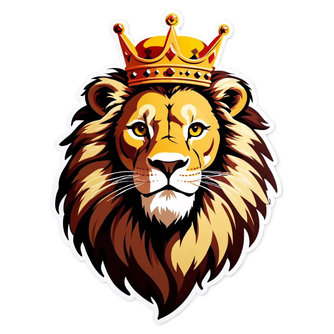 Lion with a crown, lion sticker