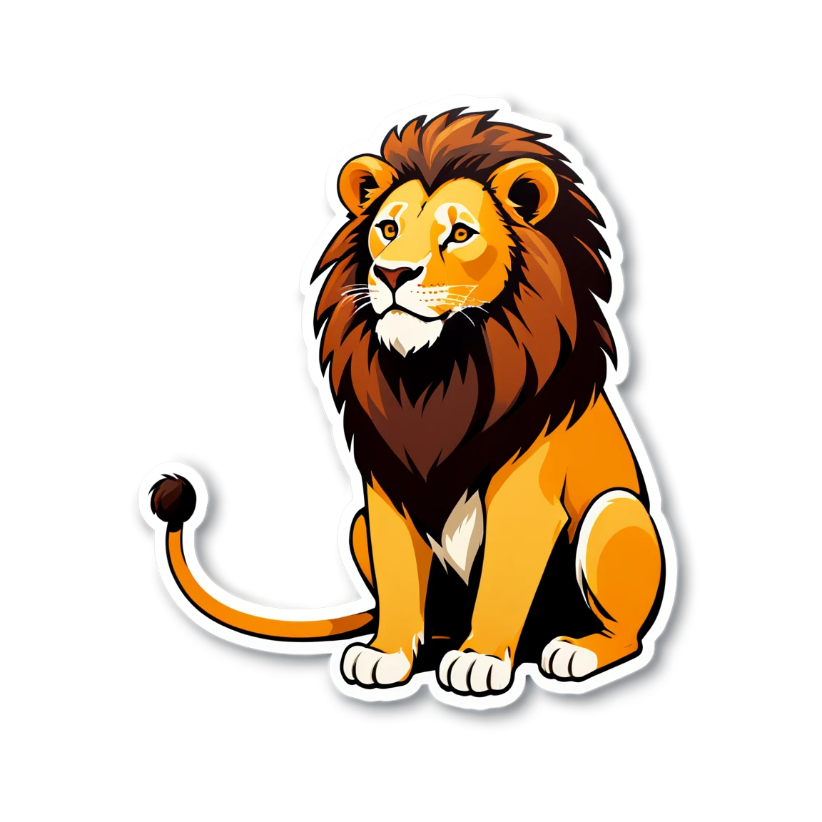 Lion sitting, lion sticker