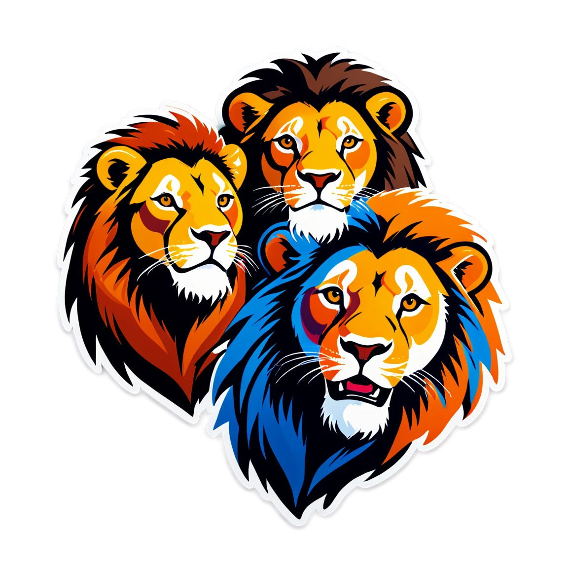 Pride of lions, lion sticker