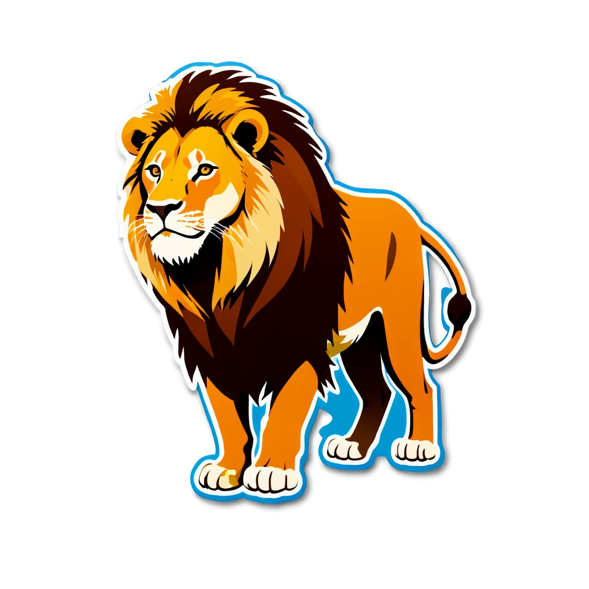 Lion in the savanna, lion sticker