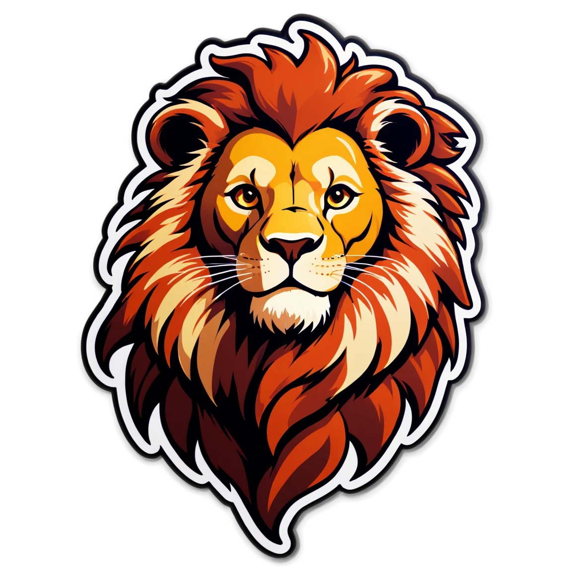 Lion with a mane, lion sticker