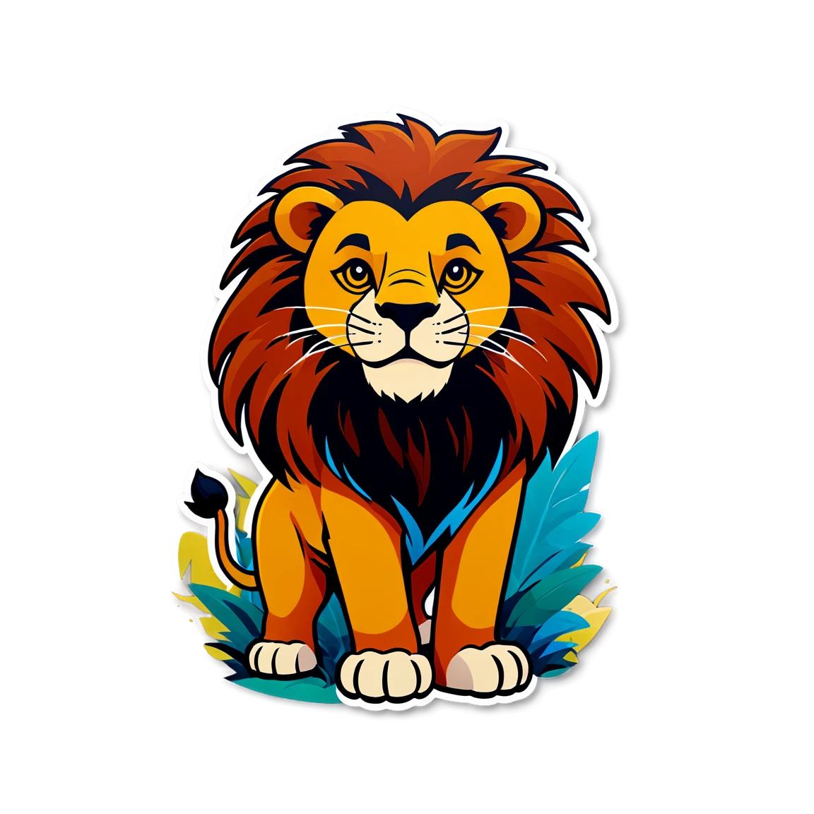 Lion in the jungle, lion sticker