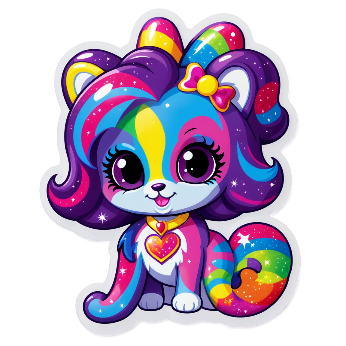 Lisa Frank with sparkles and glitter