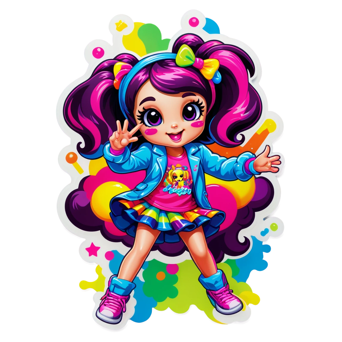 Lisa Frank having a neon dance party