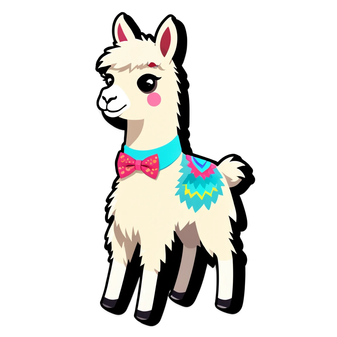 Llama with bowtie, llama sticker