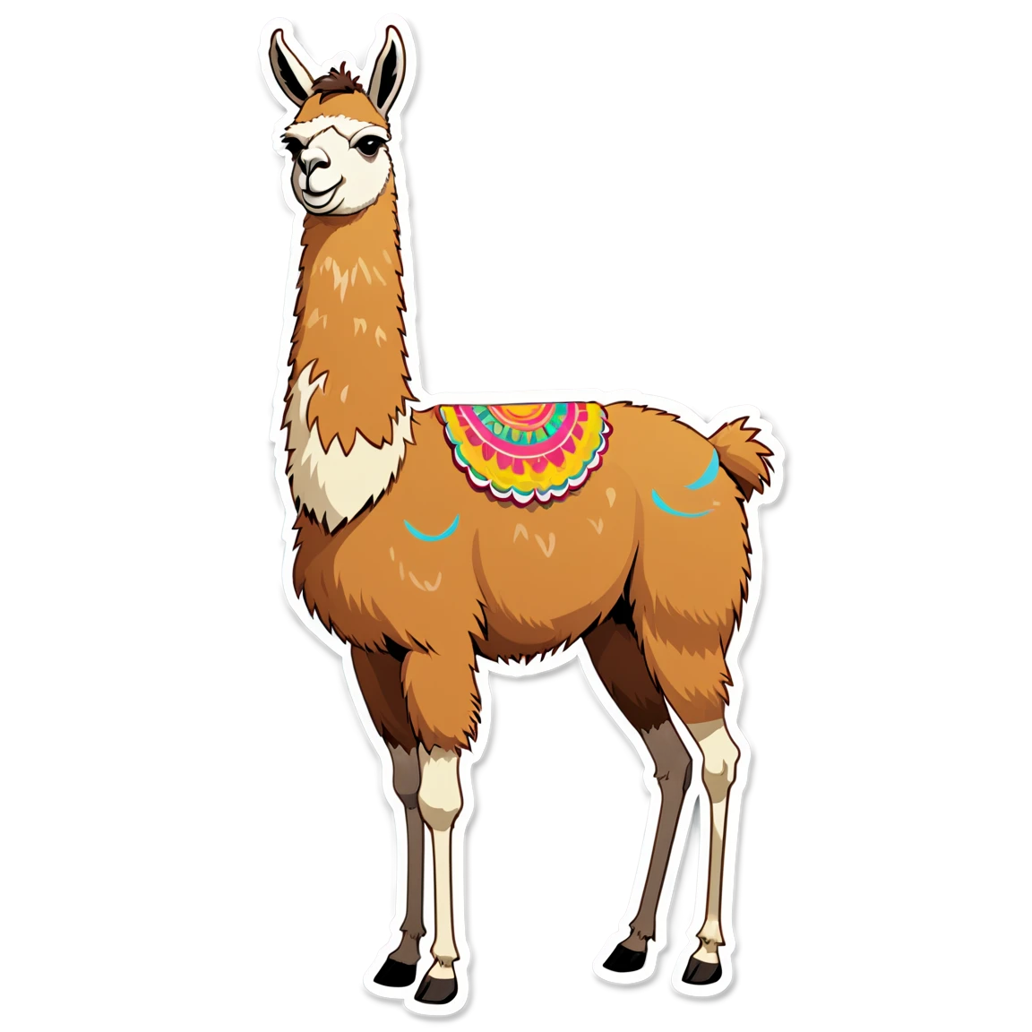 Llama standing, llama sticker