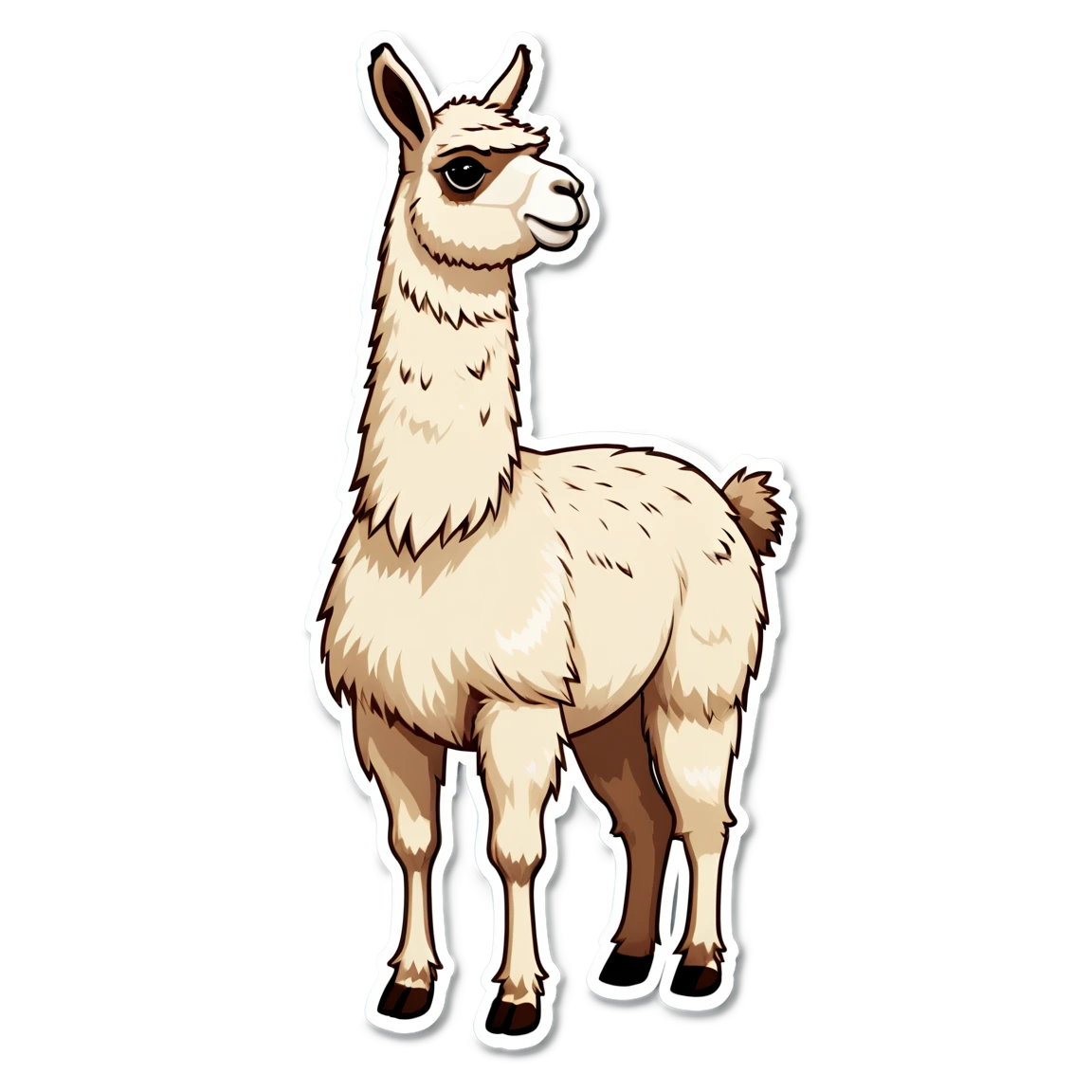 Llama sitting, llama sticker