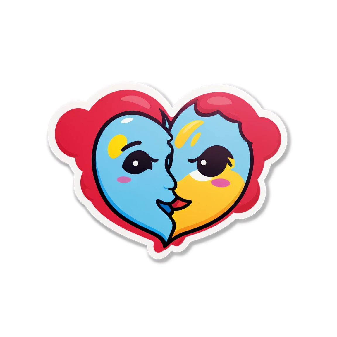 Love sticker with a kissing emoji