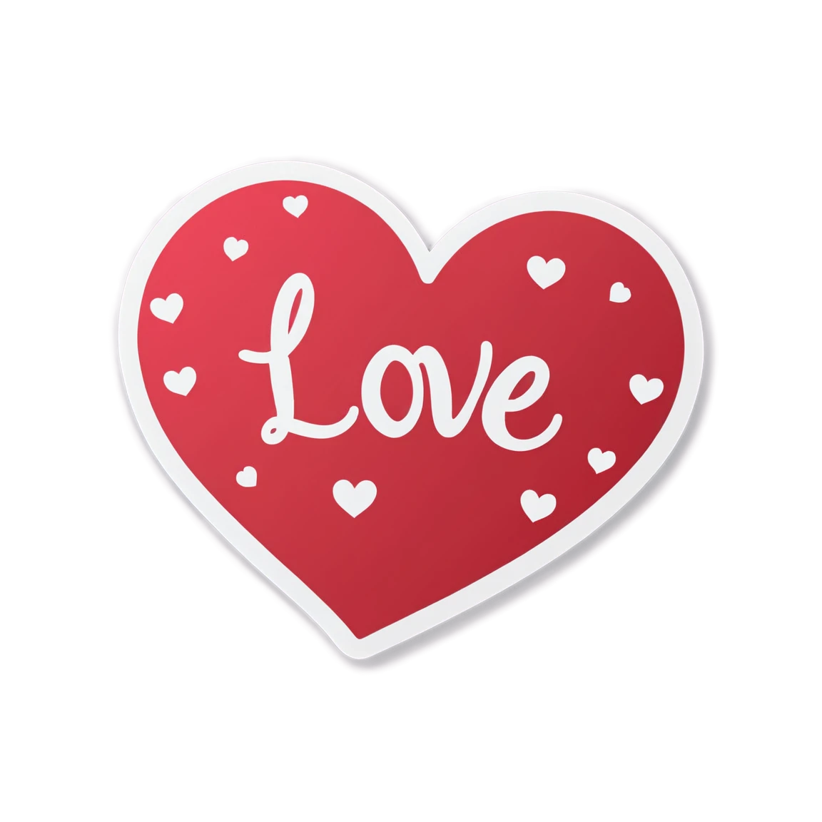 Love sticker with hearts