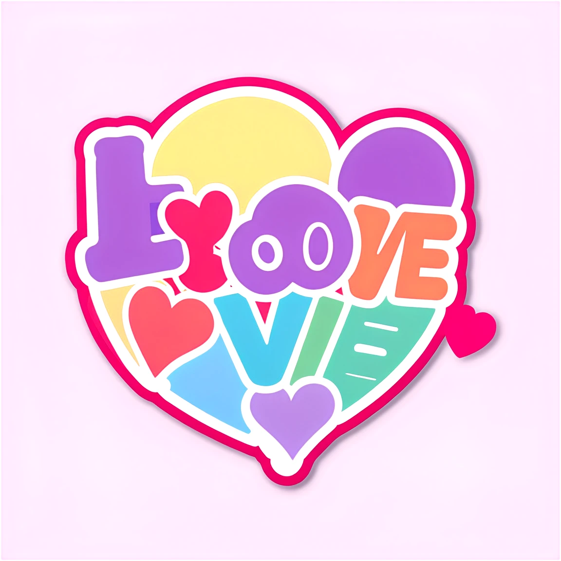 Love sticker in pastel colors