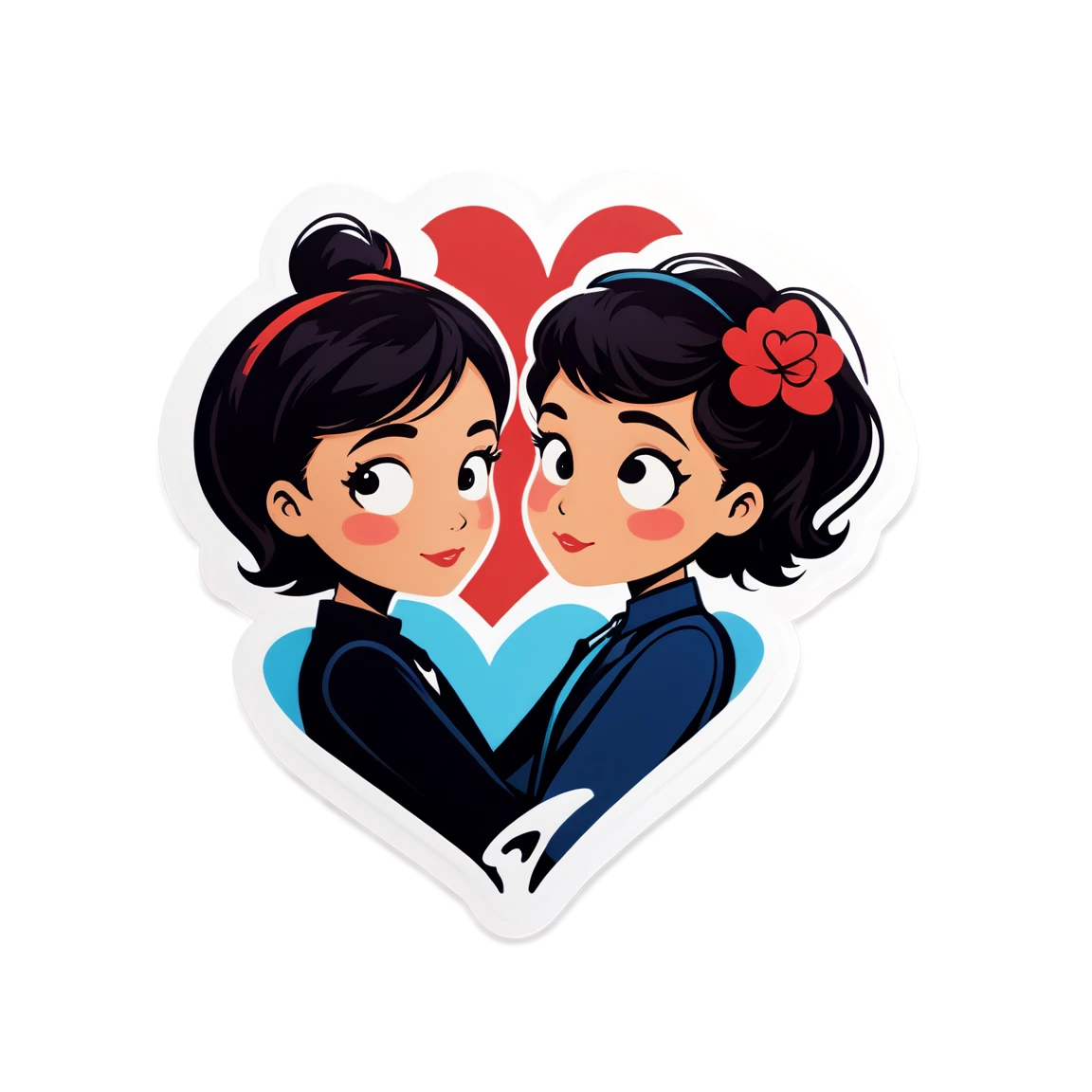 Love sticker with a couple