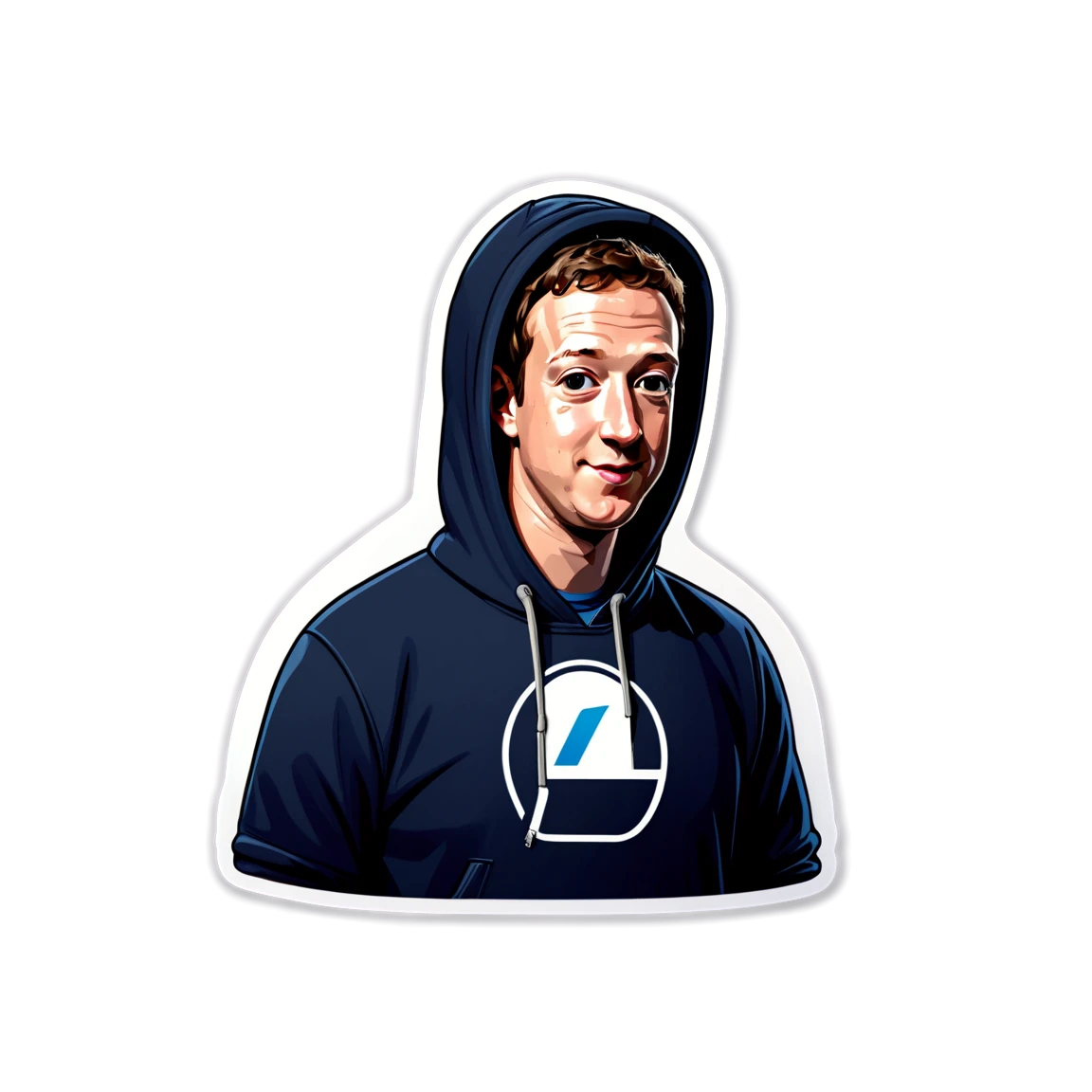 Mark Zuckerberg with hoodie, tech leader sticker, Mark Zuckerberg sticker