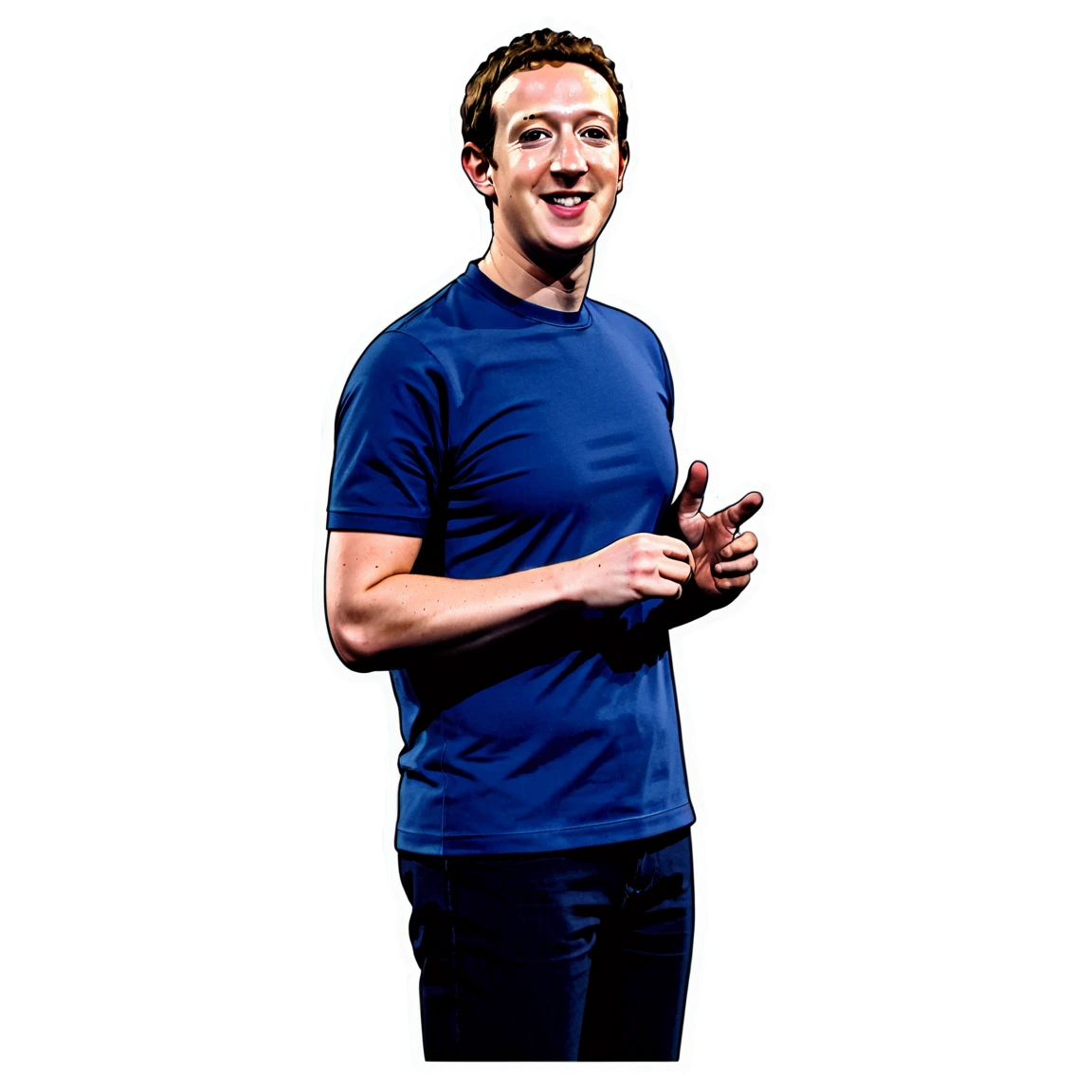 Mark Zuckerberg on stage, tech leader sticker, Mark Zuckerberg sticker