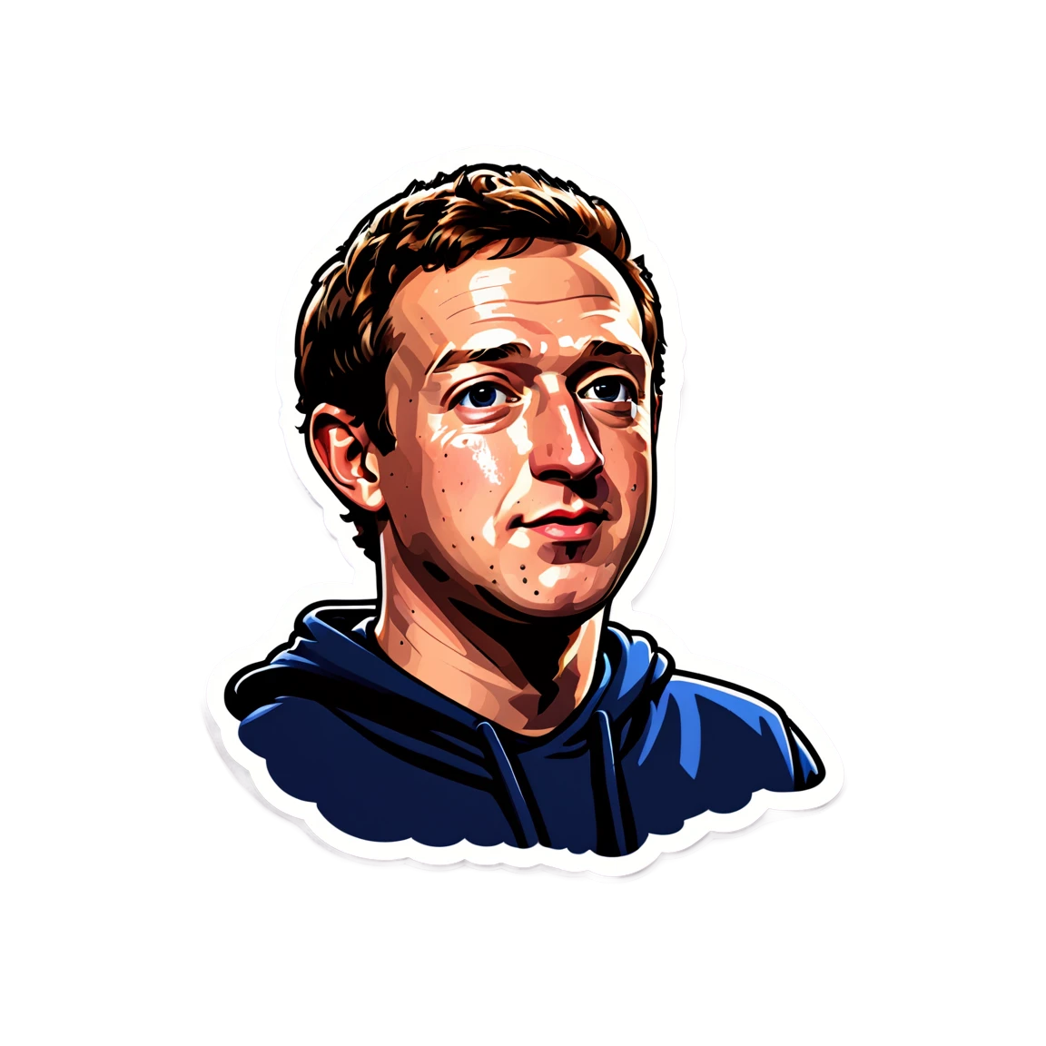 Mark Zuckerberg thinking, tech leader sticker, Mark Zuckerberg sticker