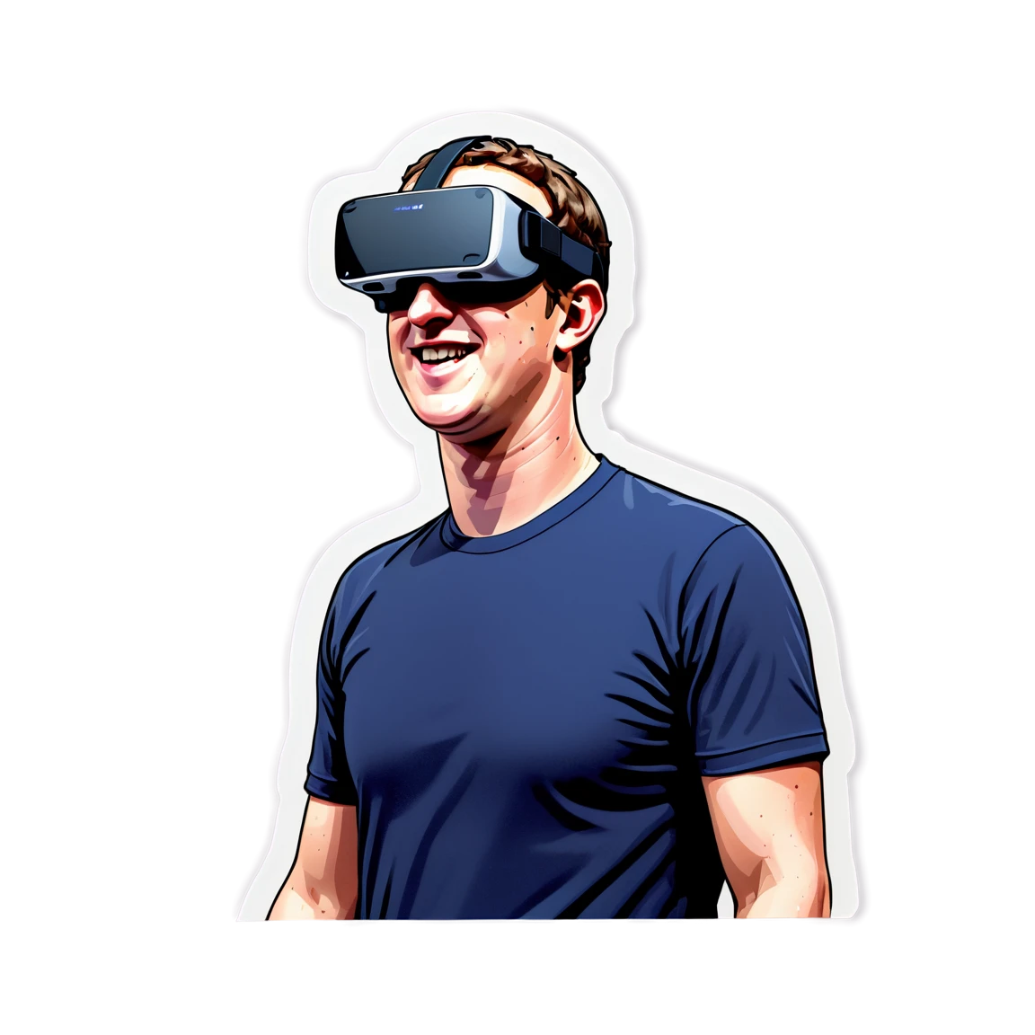 Mark Zuckerberg with VR goggles, tech leader sticker, Mark Zuckerberg sticker