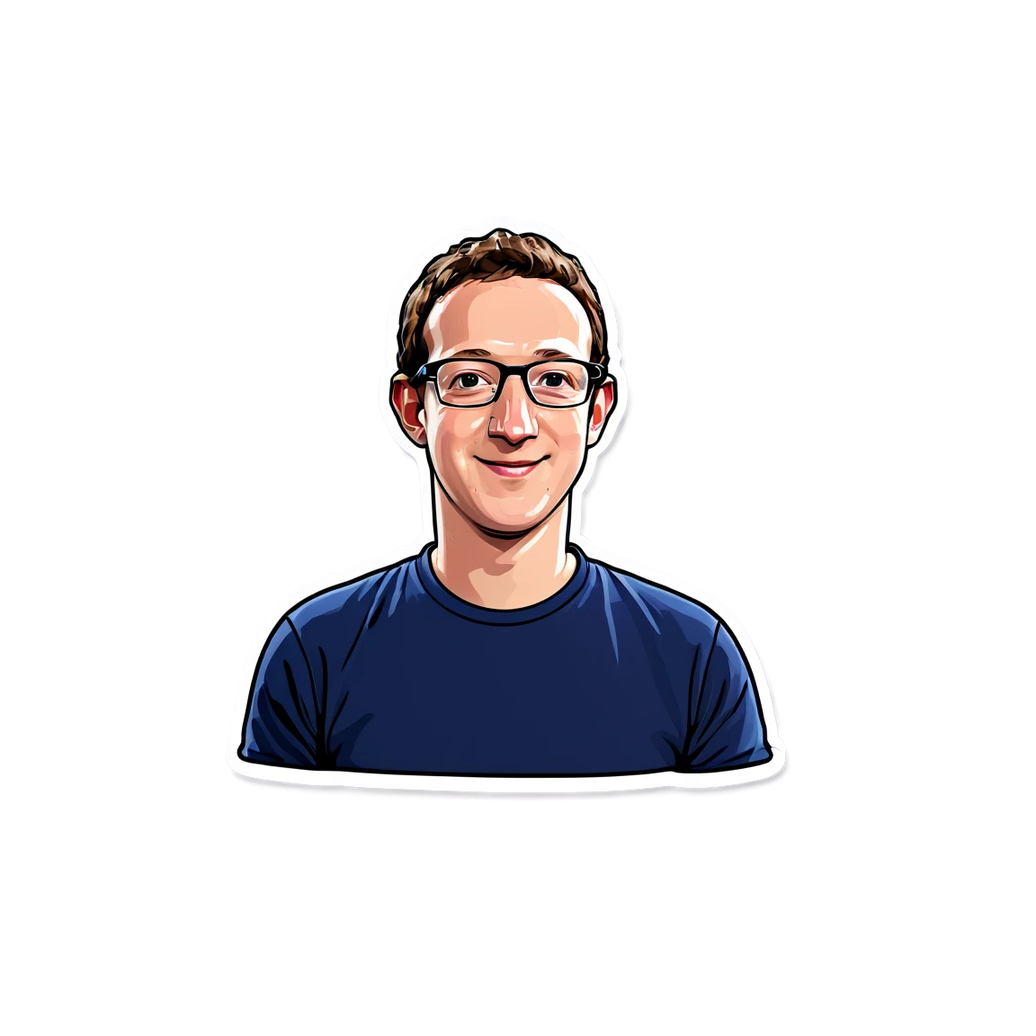 Mark Zuckerberg with glasses, tech leader sticker, Mark Zuckerberg sticker