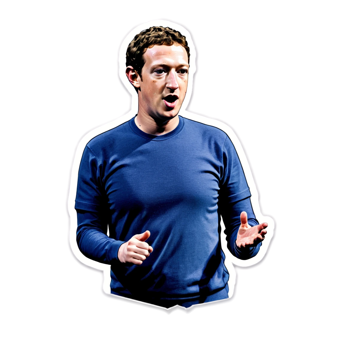 Mark Zuckerberg giving a speech, tech leader sticker, Mark Zuckerberg sticker