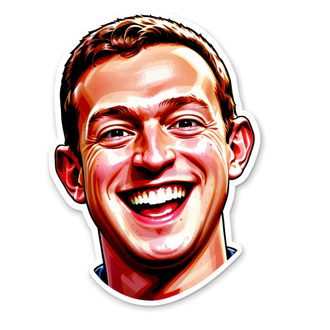 Mark Zuckerberg smiling, tech leader sticker, Mark Zuckerberg sticker