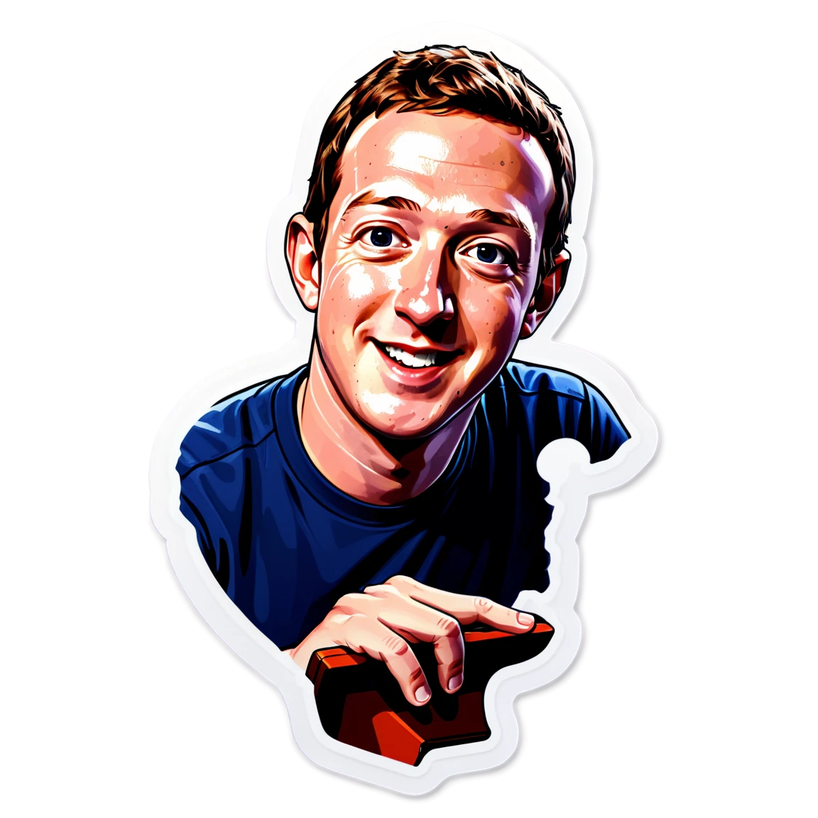 Mark Zuckerberg at a computer, tech leader sticker, Mark Zuckerberg sticker