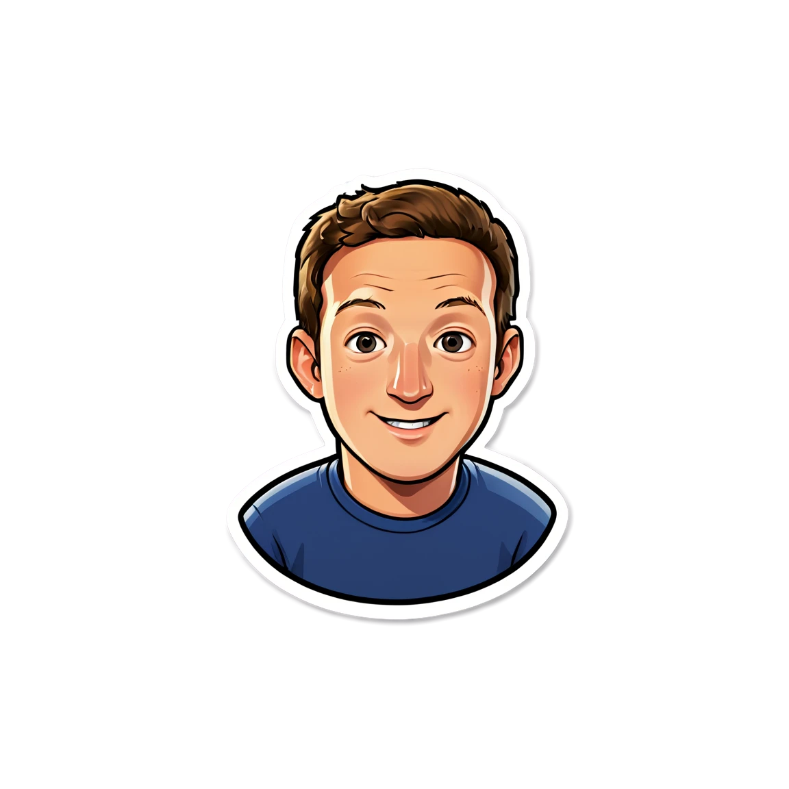 Mark Zuckerberg with Facebook logo, tech leader sticker, Mark Zuckerberg sticker