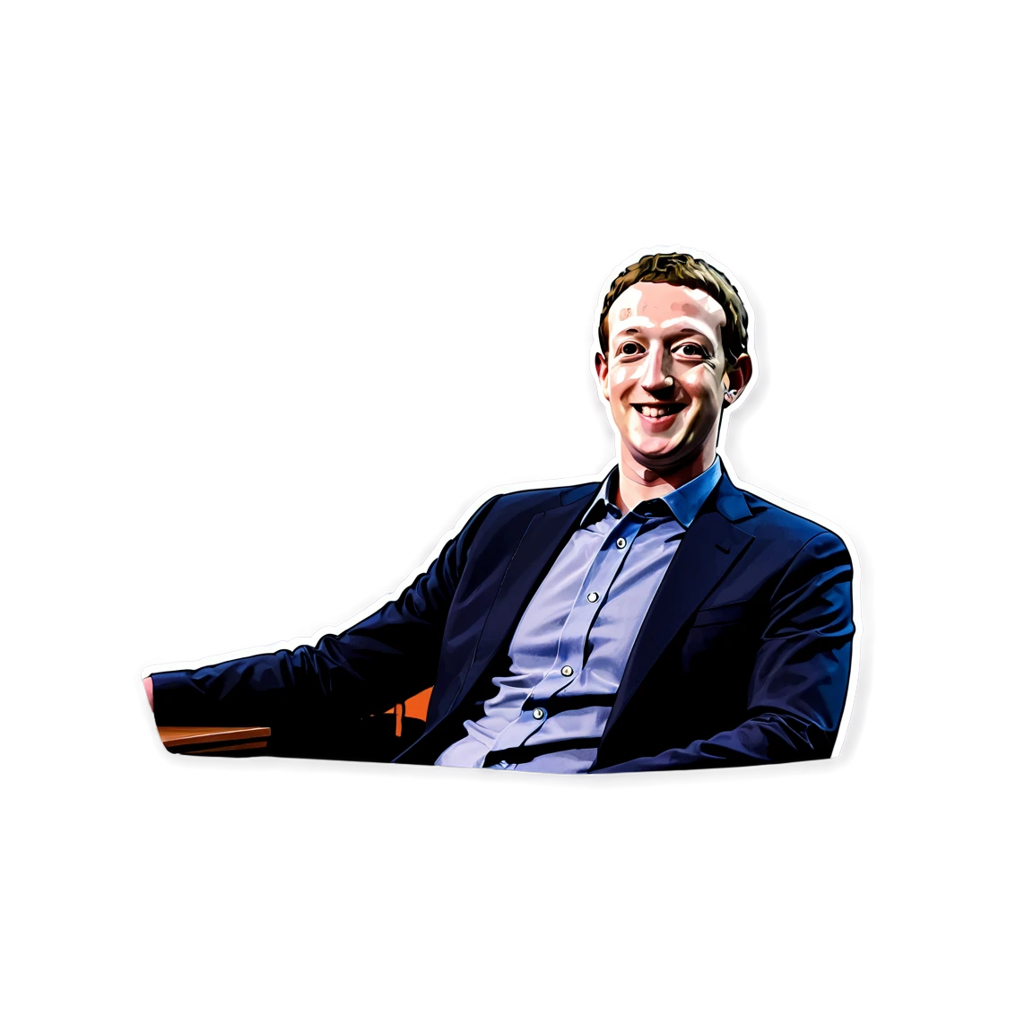 Mark Zuckerberg in a meeting, tech leader sticker, Mark Zuckerberg sticker