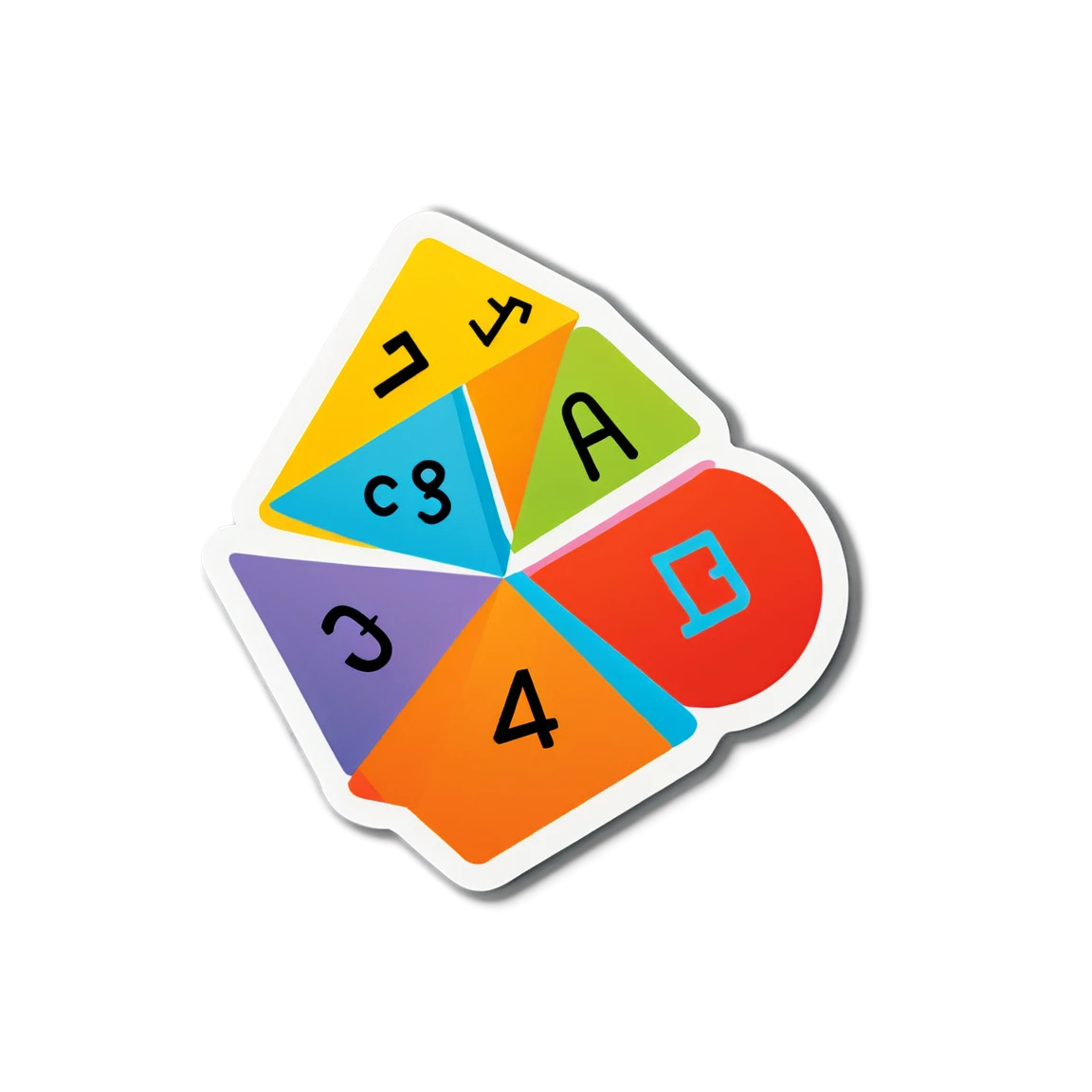 Math with geometrical shapes, math sticker