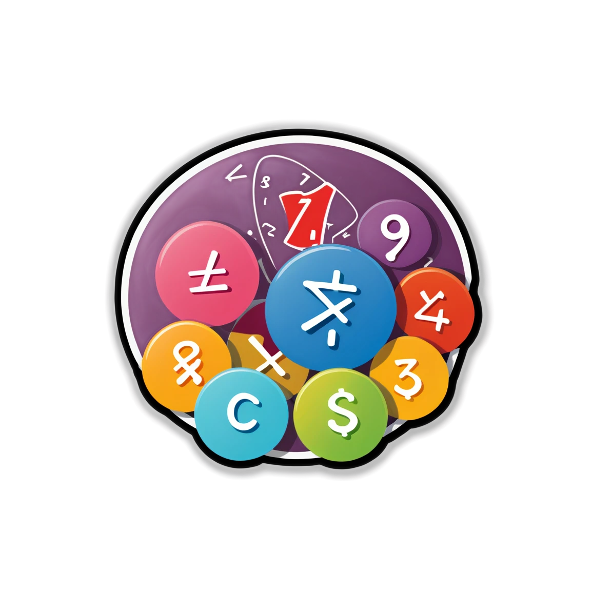 Math in a classroom, math sticker