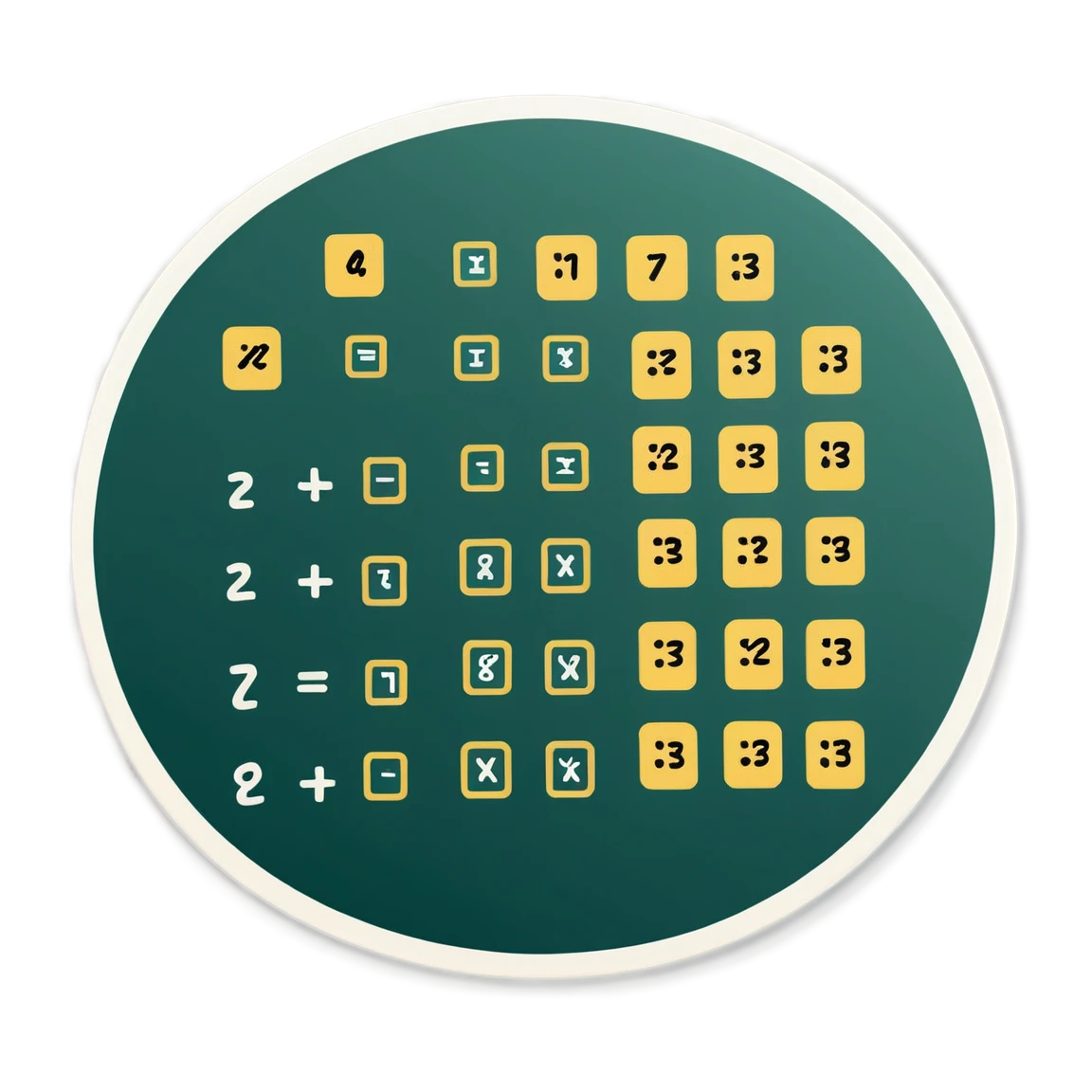 Math using a blackboard, math sticker