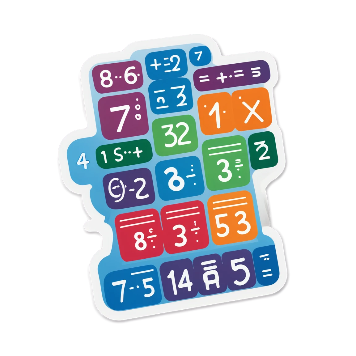 Math with numbers, math sticker