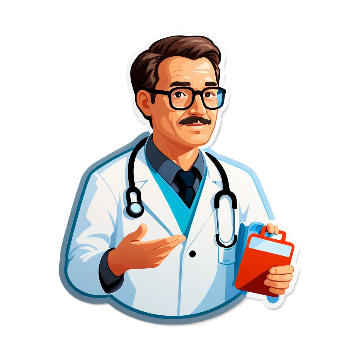 Medical sticker with doctor