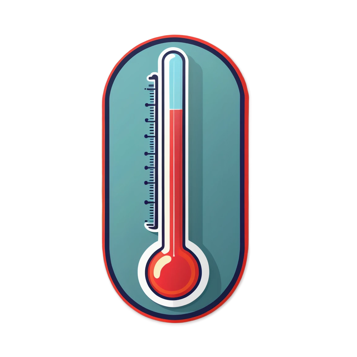 Medical sticker with thermometer