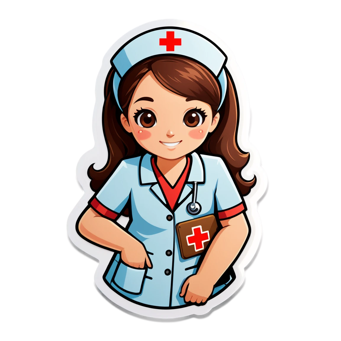 Medical sticker with nurse