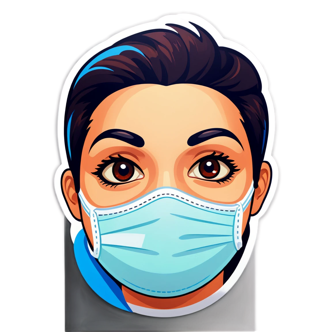 Medical sticker with mask