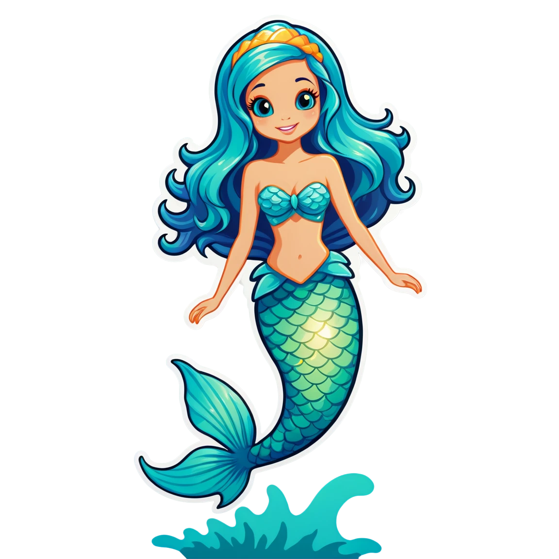 Mermaid glowing, mermaid sticker