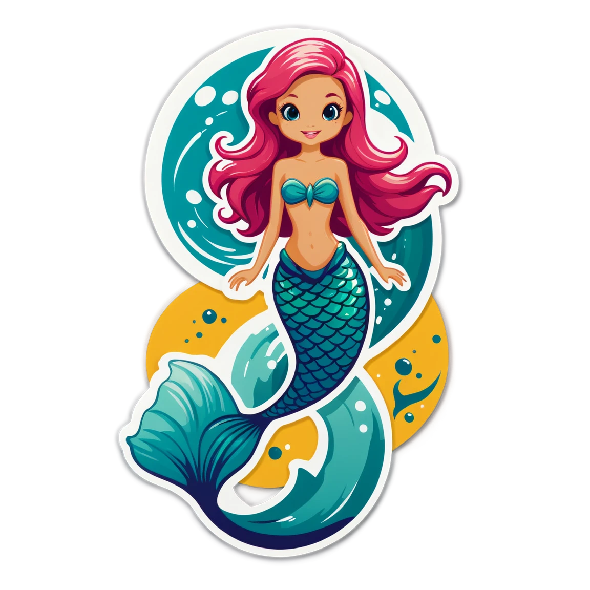 Mermaid swimming, mermaid sticker