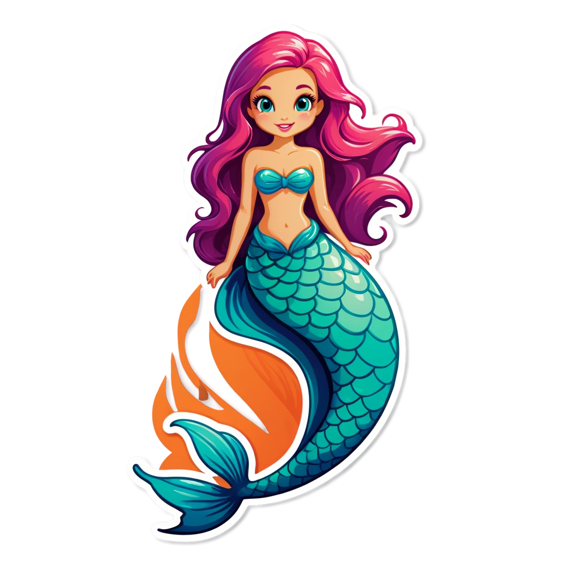 Mermaid with a tail, mermaid sticker