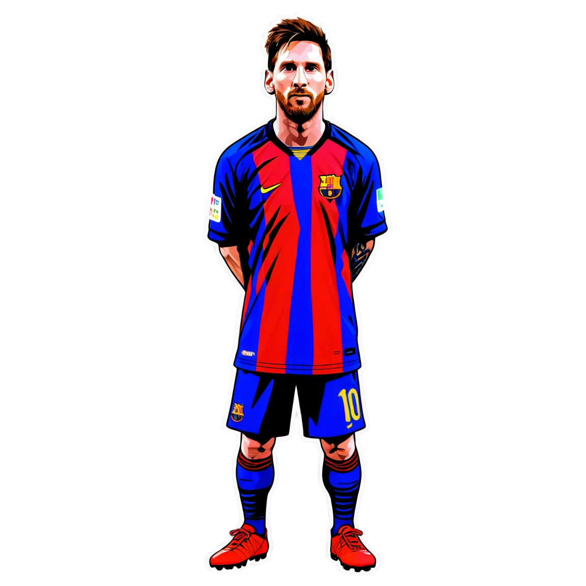 Messi wearing a jersey, football player sticker, Messi sticker