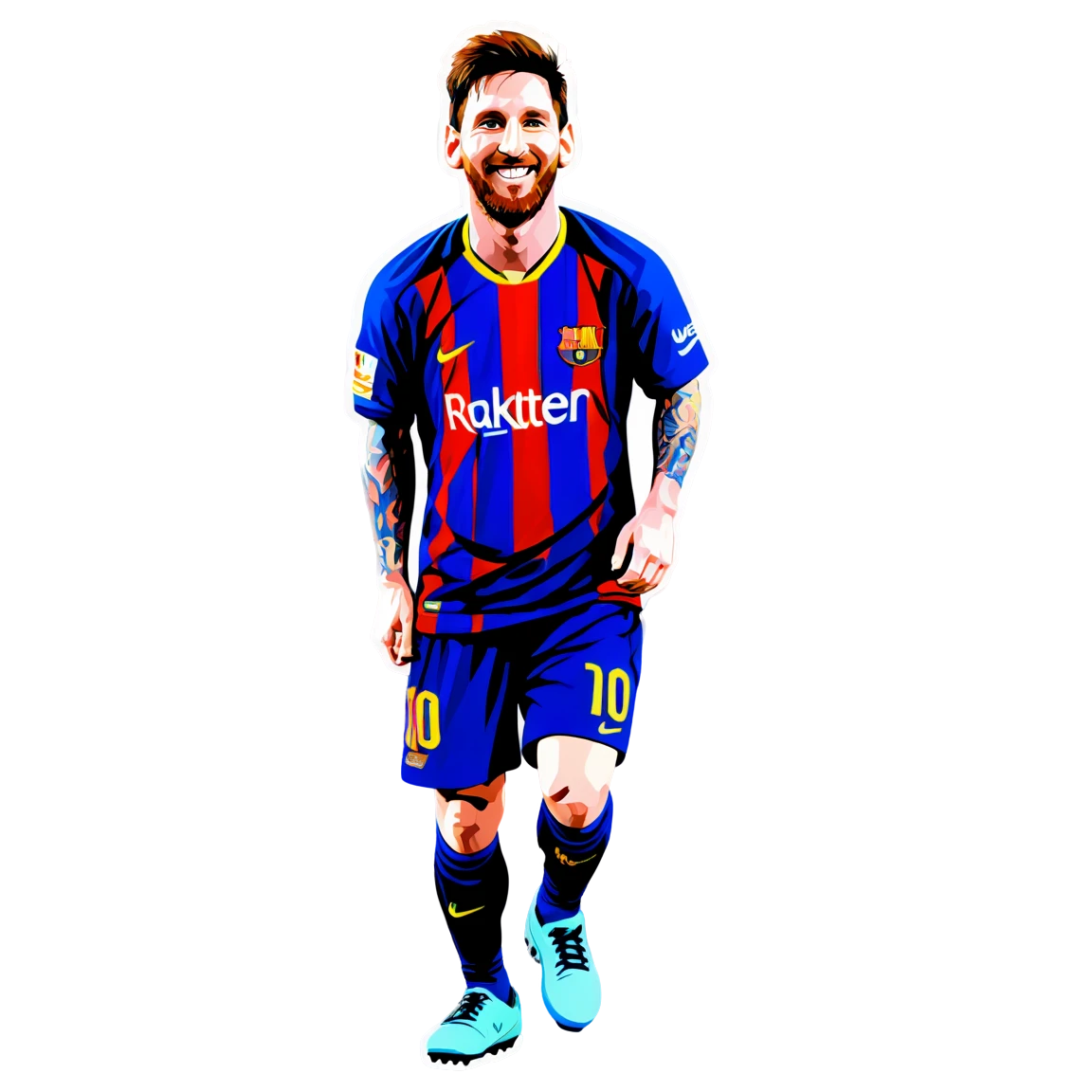 Messi smiling, football player sticker, Messi sticker