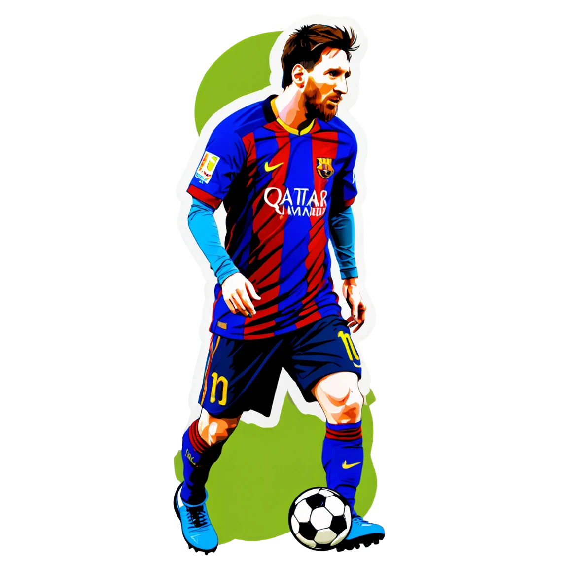 Messi with a football, football player sticker, Messi sticker