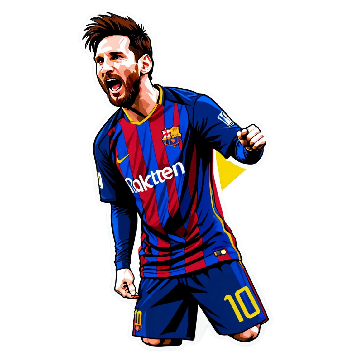 Messi doing a celebration, football player sticker, Messi sticker