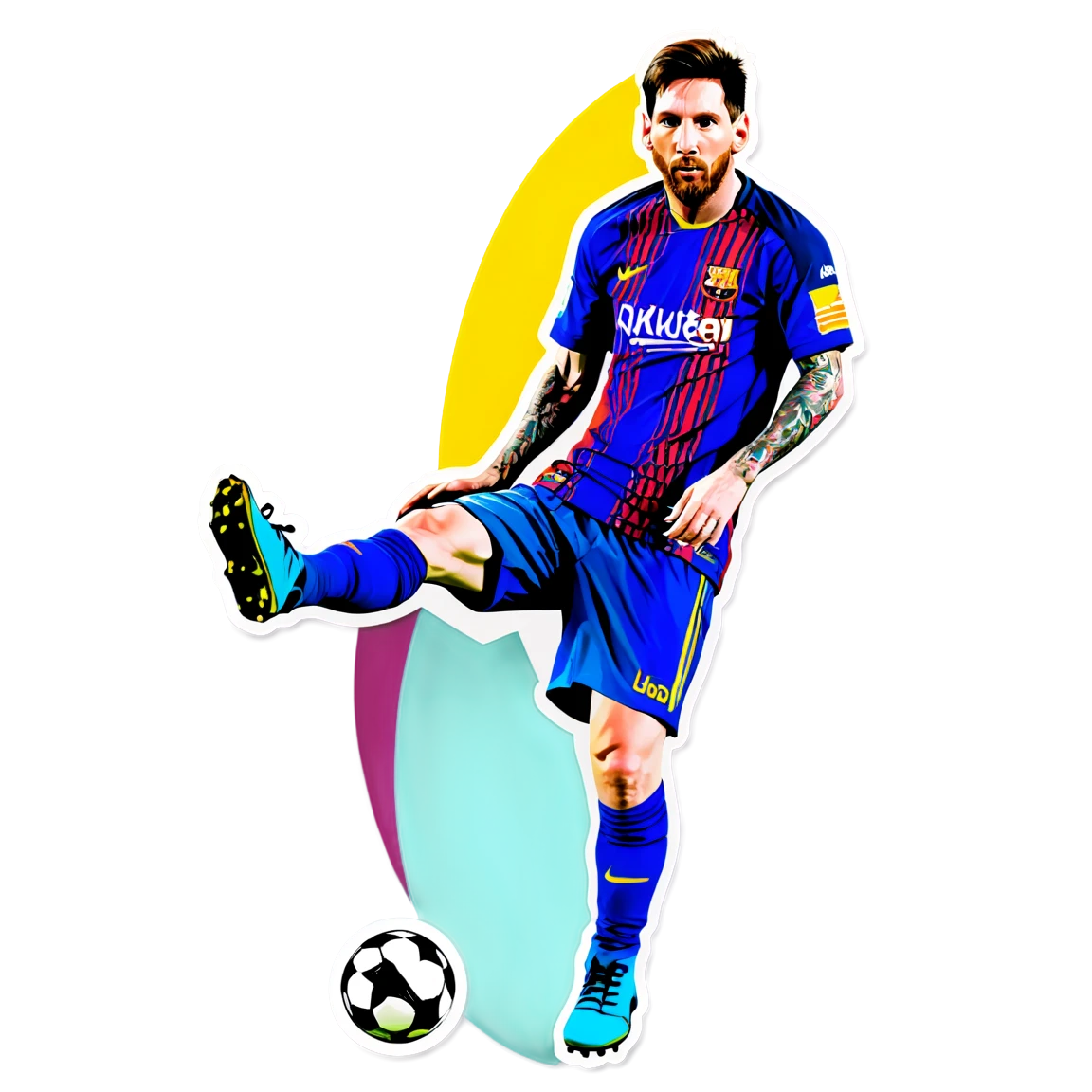 Messi wearing boots, football player sticker, Messi sticker