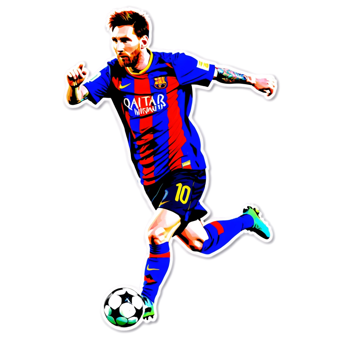 Messi in action, football player sticker, Messi sticker