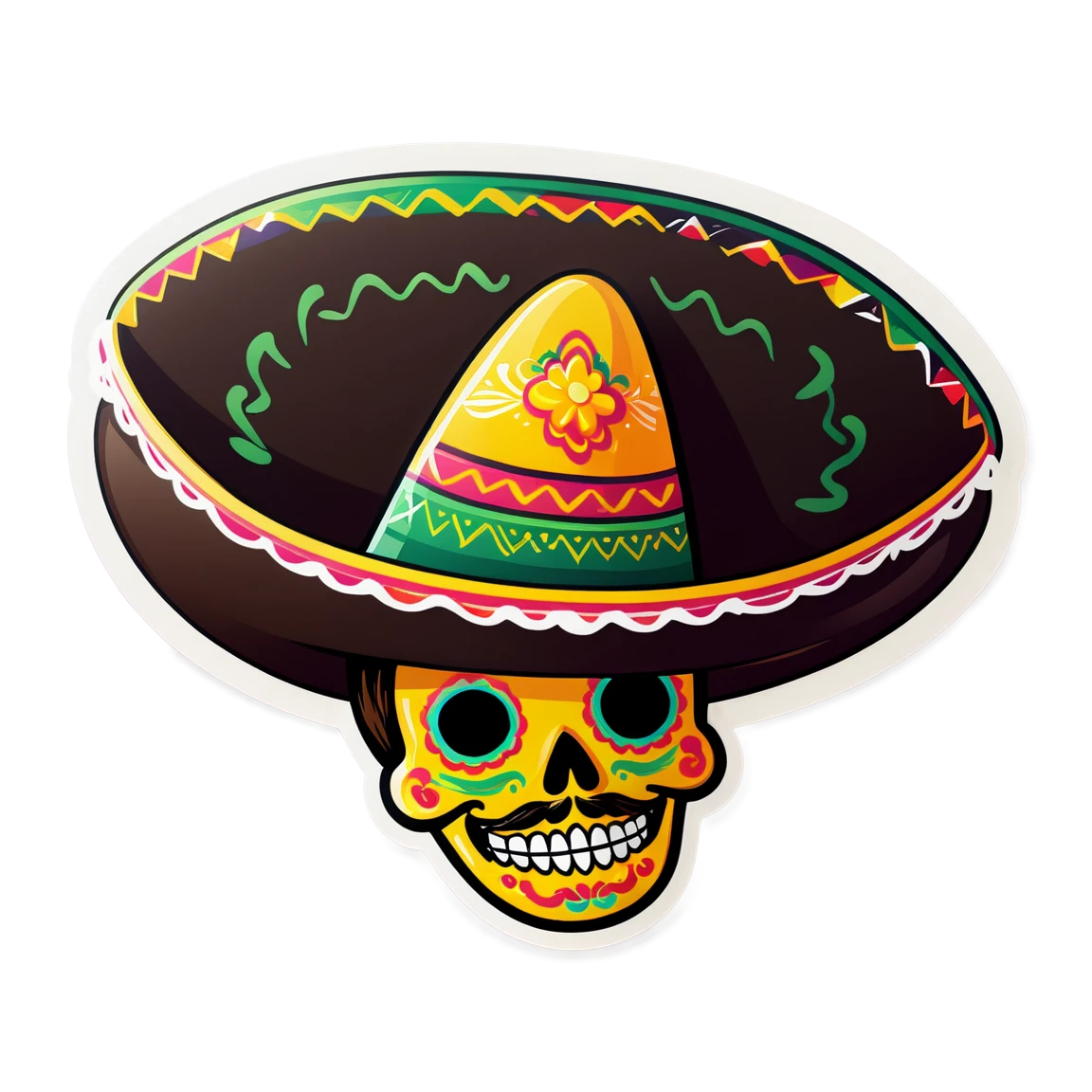 Mexican sticker with sombrero, Mexican sticker